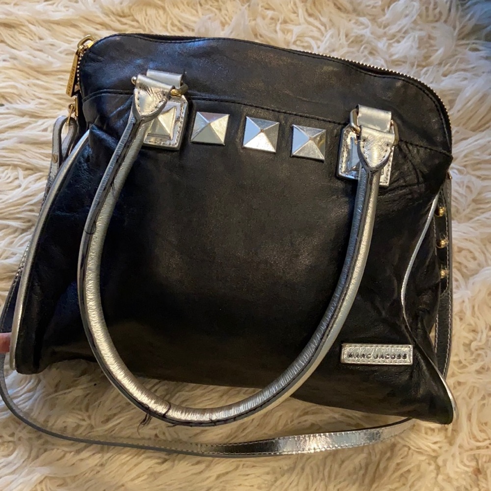 Marc Jacobs Black leather Satchel Tote, black